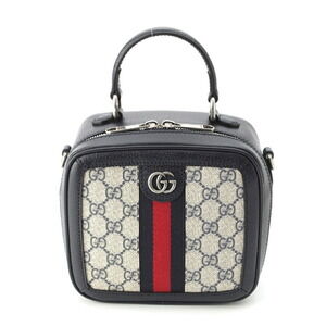 Gucci GG Supreme Leather Ophidia Vanity Handbag Navy Blue